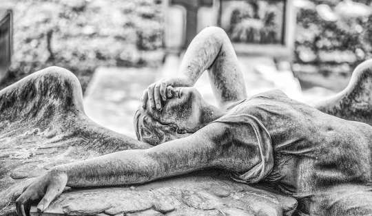 Tomb of the Ribaudo family, monumental cemetery of Genoa, Italy, famous for the cover of the single of the English band Joy Division's " Love will tear us apart".