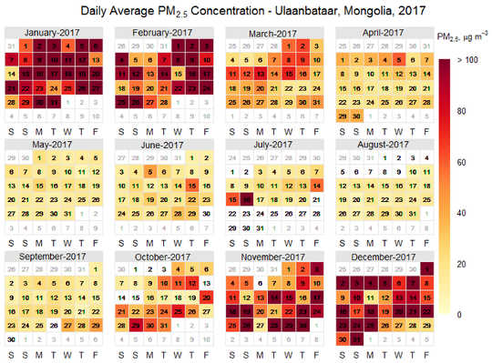 air pollution calendar