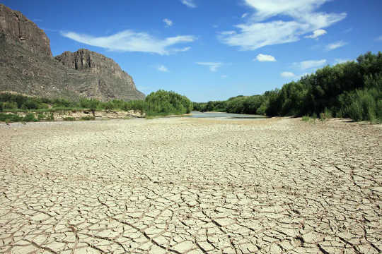 What’s left of the Rio Grande forms much of the US-Mexico border.