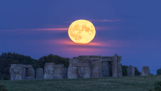 full moon over Stonehenge