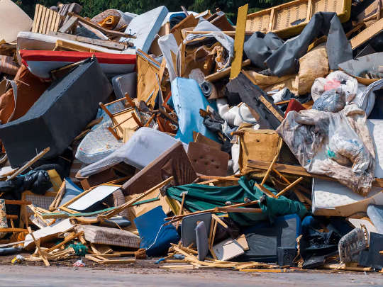 a big heap of items thrown out for garbage