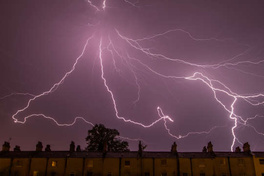 lightning forming a silhouette