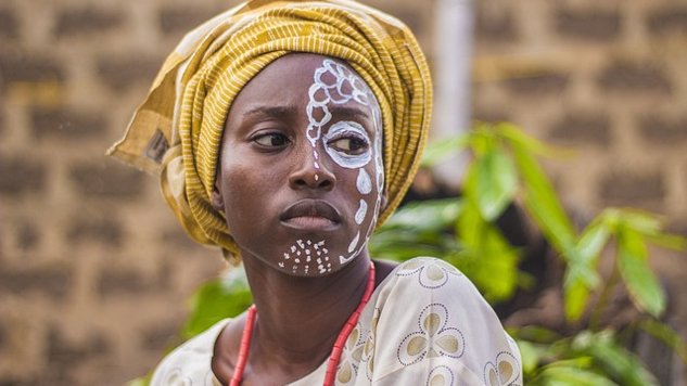 woman with face painting