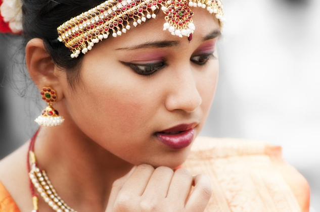 young Indian woman in deep reflection