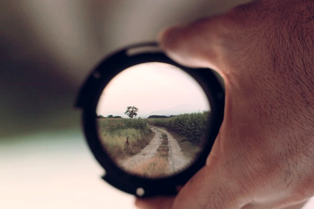 image seen clearly through a telephoto lens