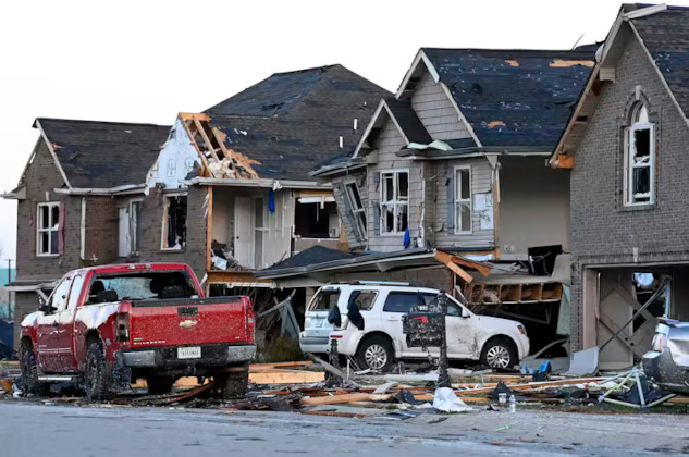 A home damaged by a hurricane, highlighting the rising cost of home insurance due to climate-related disasters.