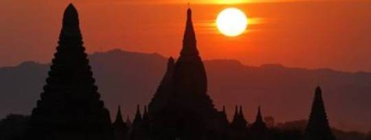 buddhism orient sunset