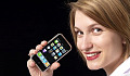 woman holding iphone